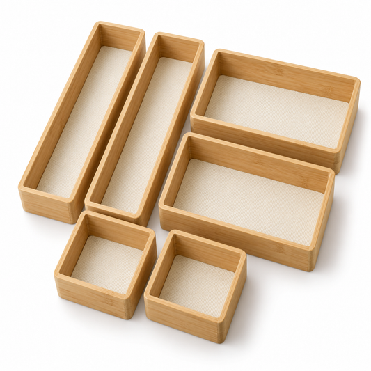 6-Piece Drawer Organizer Tray Set